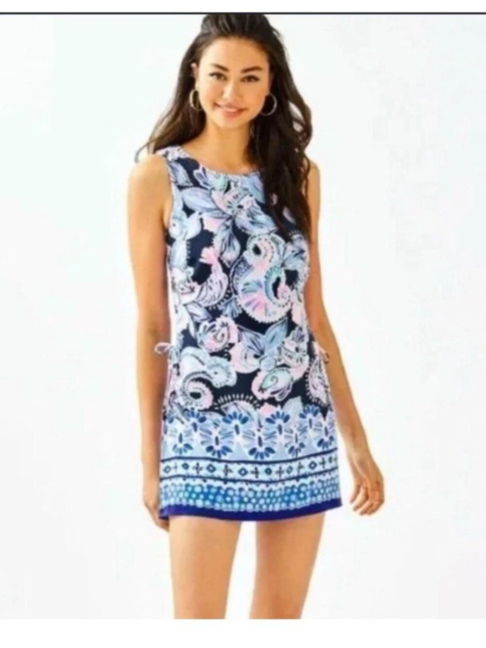 Lilly Pulitzer NWT Donna Romper (High Tide Navy Holy Flockamolie Romper) Sz 16 - Picture 2 of 3